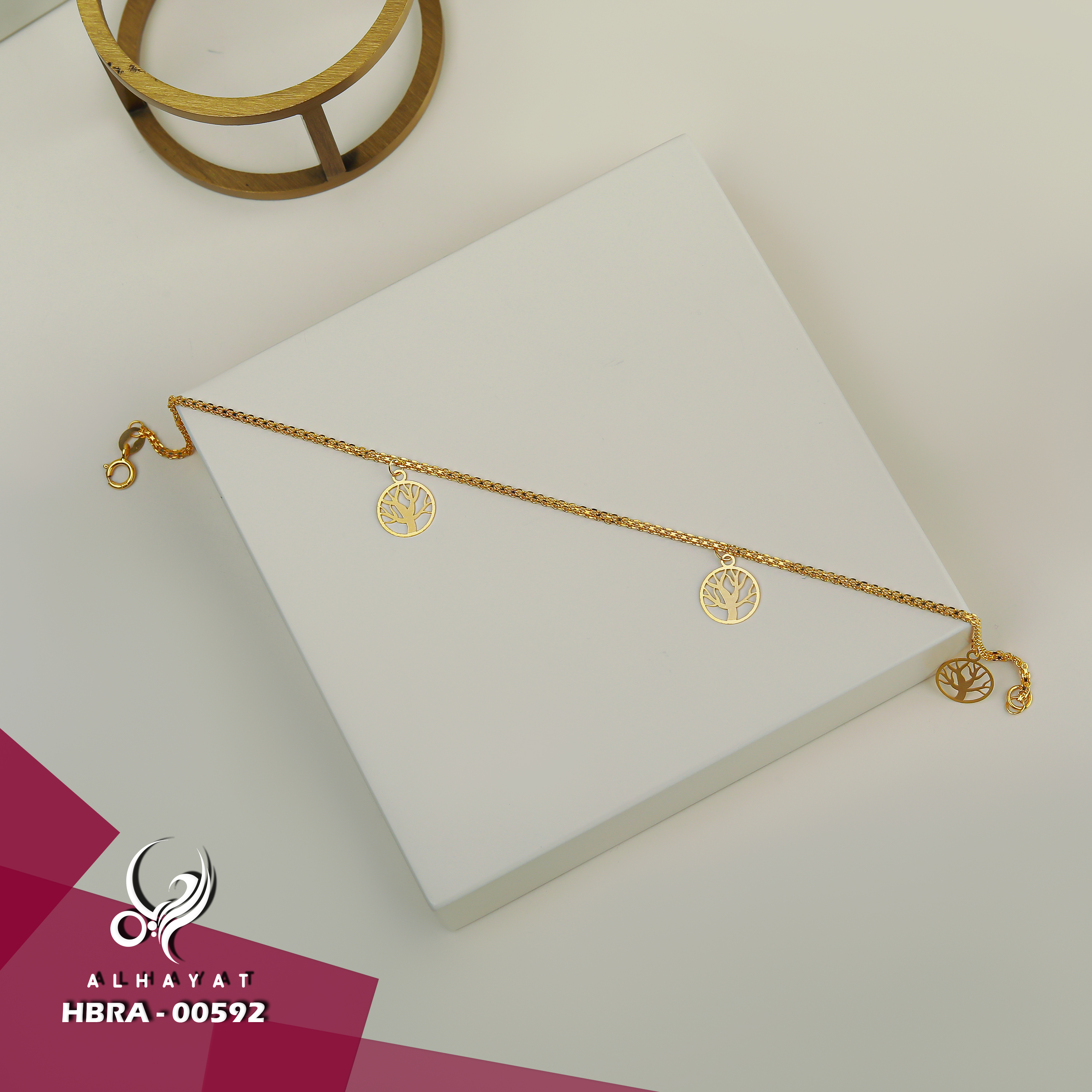 21 karat gold bracelet, Turkish made - (H-0698)